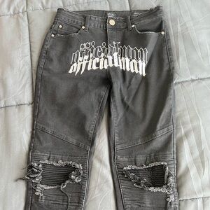 BoohooMAN Official Embroidered Jeans